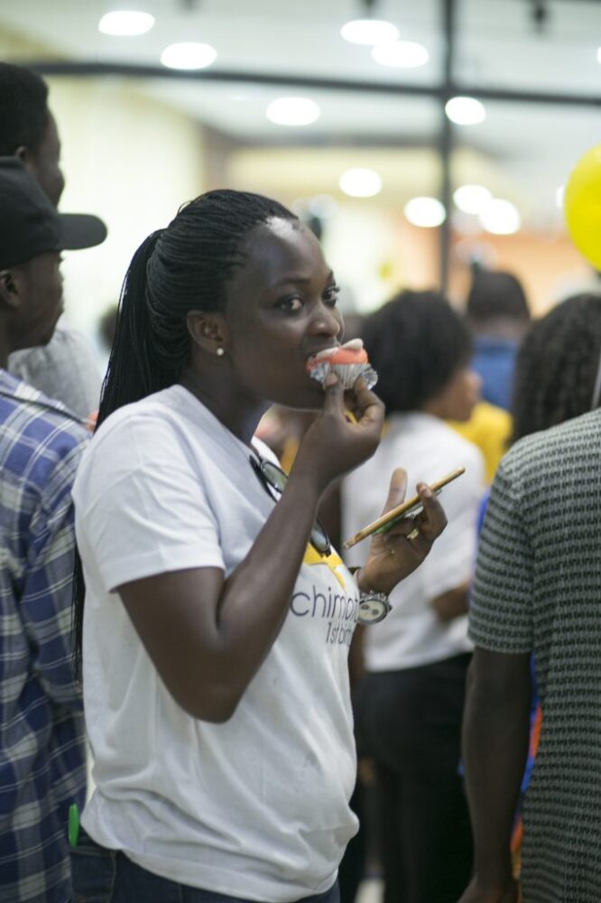 Enjoying the delicious cupcakes