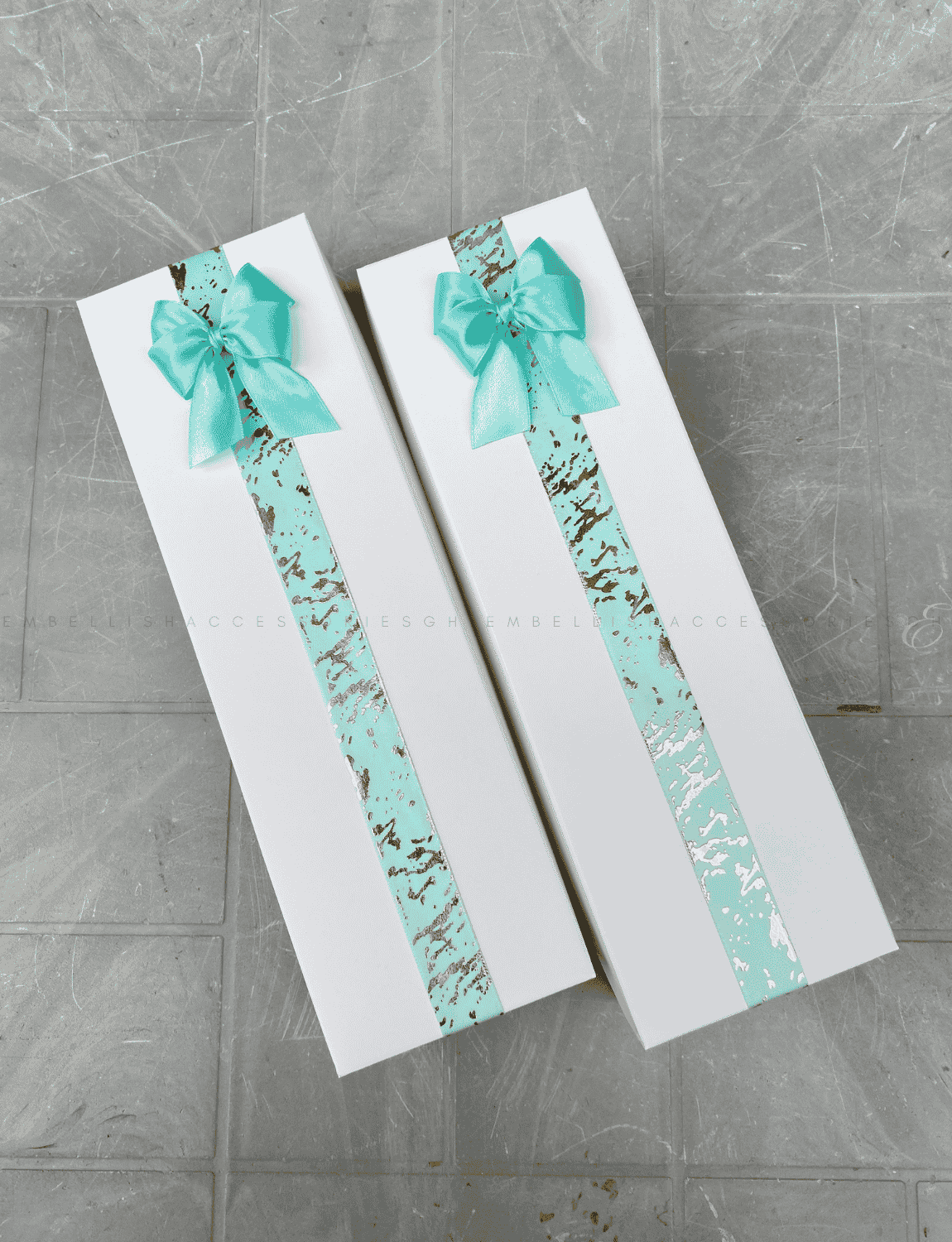 Turquoise fabric box for ankara