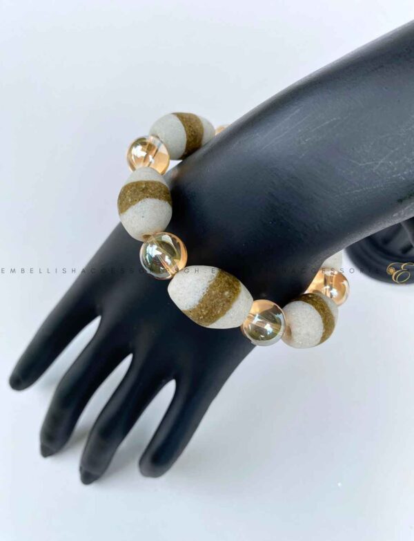 White African bracelet made with recycled glass beads from Ghana