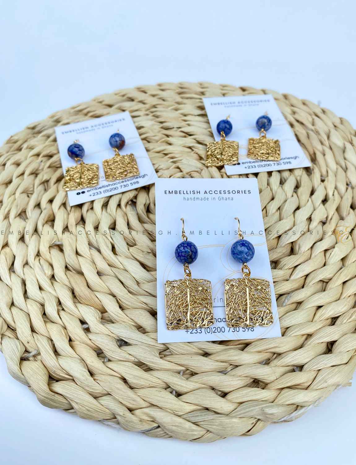 Square pendant earrings for women