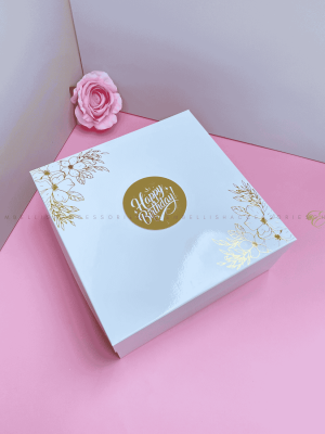 9.5in square birthday box for small gifts