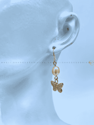 Pearl butterfly earrings