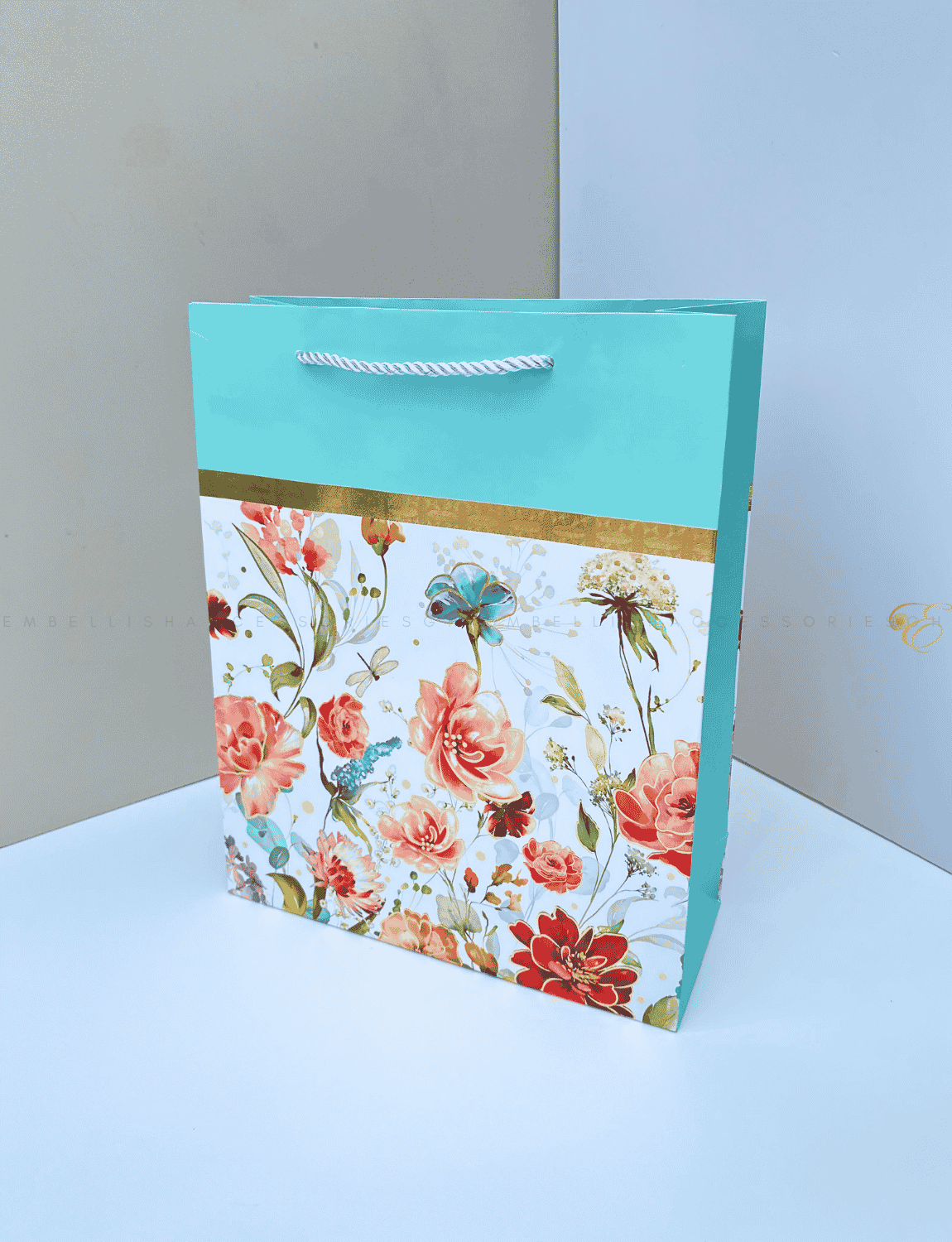 A4 Flowery paper bag for wedding gifts