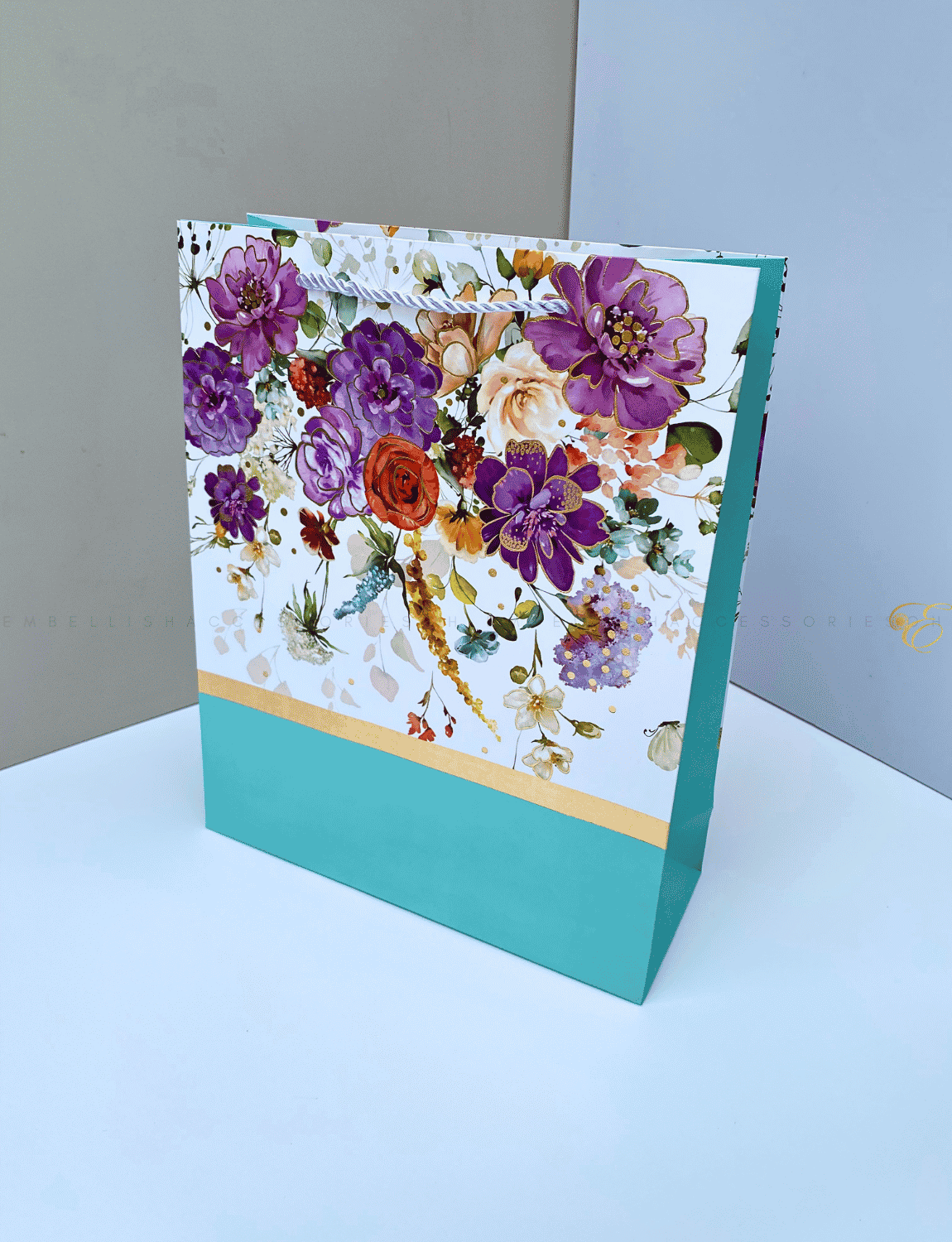 A4 Flowery paper bag for Thank you gifts