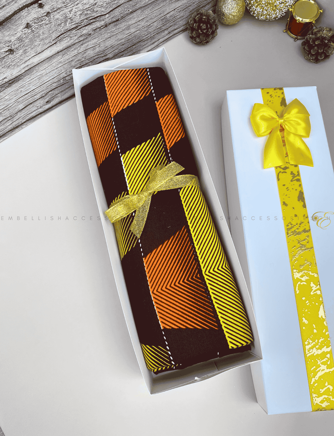 yellow fabric gift