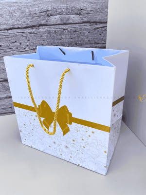 Gold themed paper bag for events