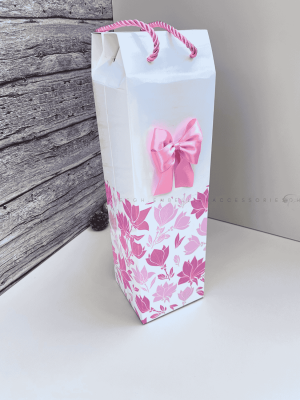 Pink flowery fabric box for 6yards cloth