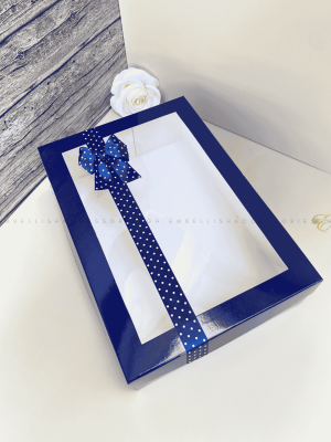 Transparent blue gift box