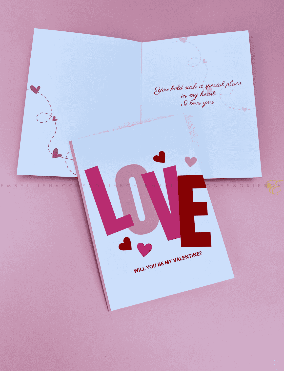 valentine greeting card with message