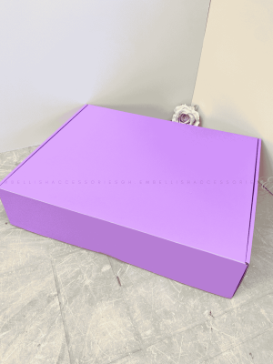 Purple corrugated box for medium to large gifts