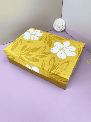 Gold floral gift box for fabric and cute gifts
