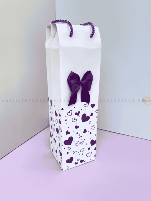 Purple hearts fabric box for 6 yards fabric or wine