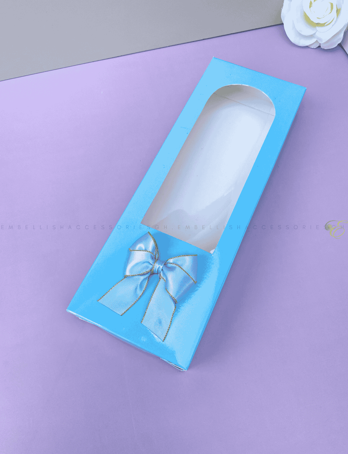 Sky blue fabric box for souvenir gifts
