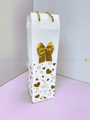 Gold hearts fabric box