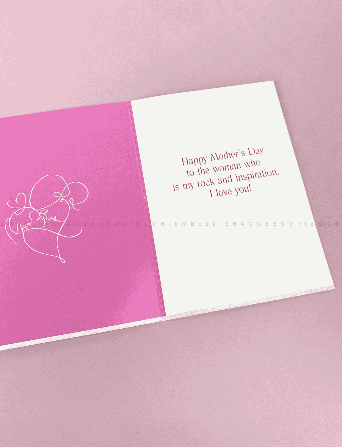 Mothers day greeting card with message inside
