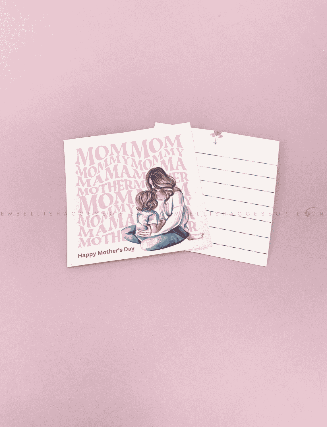 Mothers Day greeting card for writing your heartfelt messages
