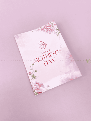 Pink Mothers day greeting card with message inside