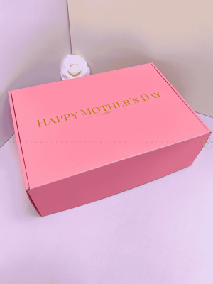 Pink mothers day corrugated box