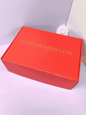 Red mothers day corrugated box