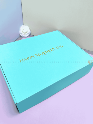 Turquiose mothers day corrugated box