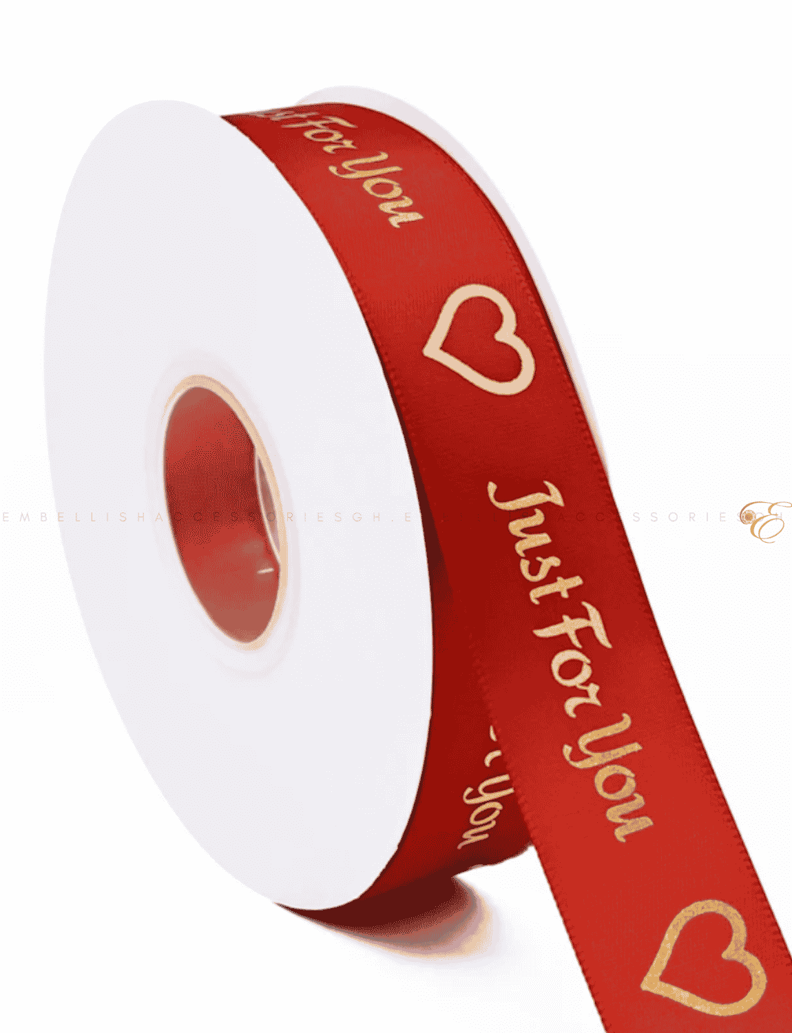 Red Just for you ribbon for decorating boxes or gifts
