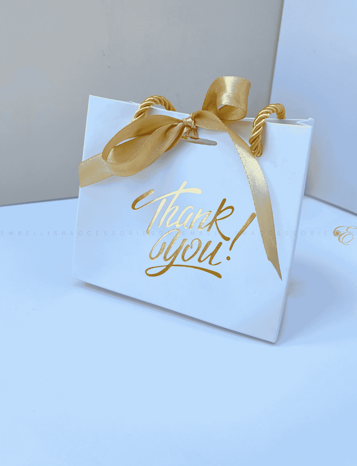 White mini thank you paper bag for souvenirs