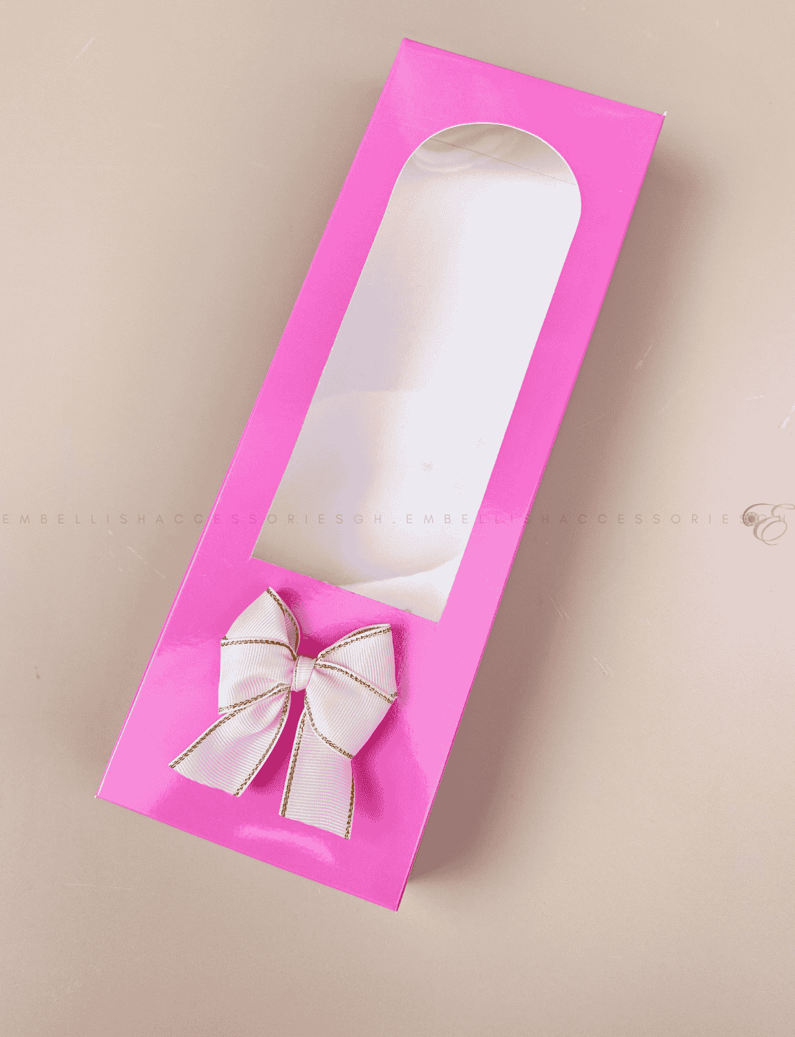 Pink fabric box for souvenir packaging