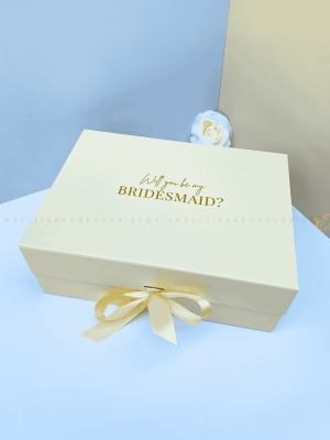 Beige bridesmaid proposal box for cute gifts