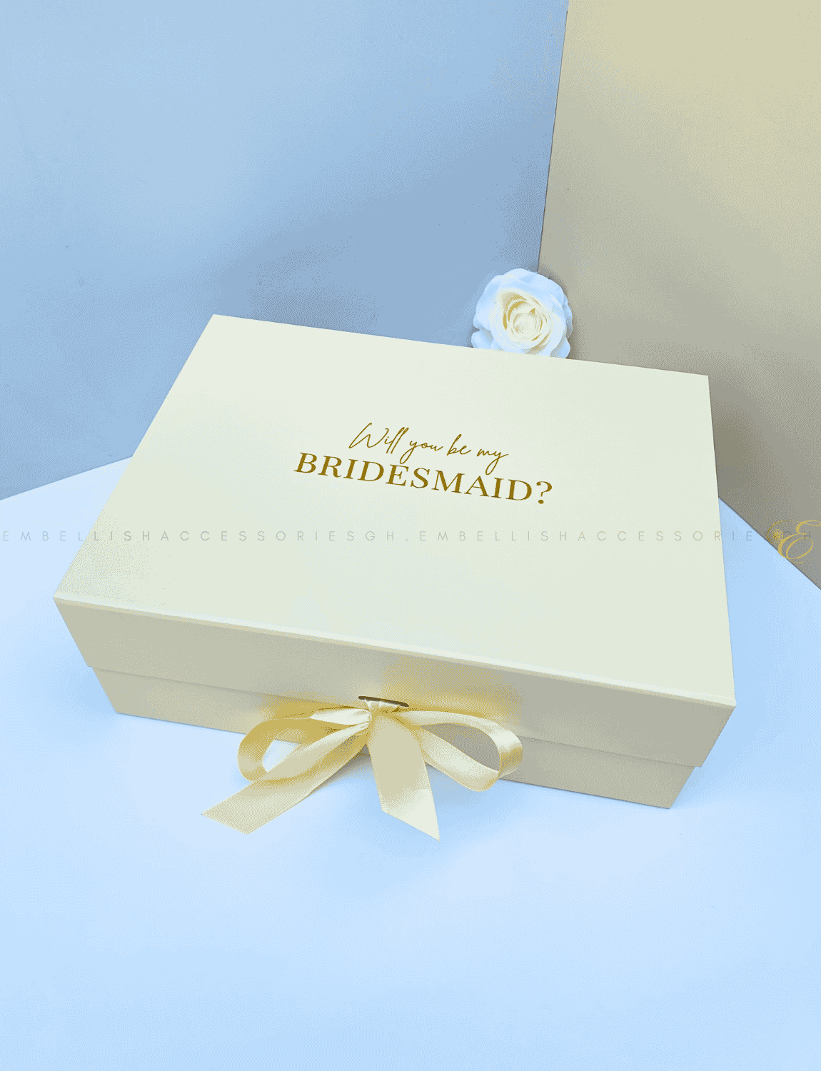 Beige bridesmaid proposal box for cute gifts