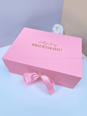 Pink bridesmaid proposal box for cute gifts