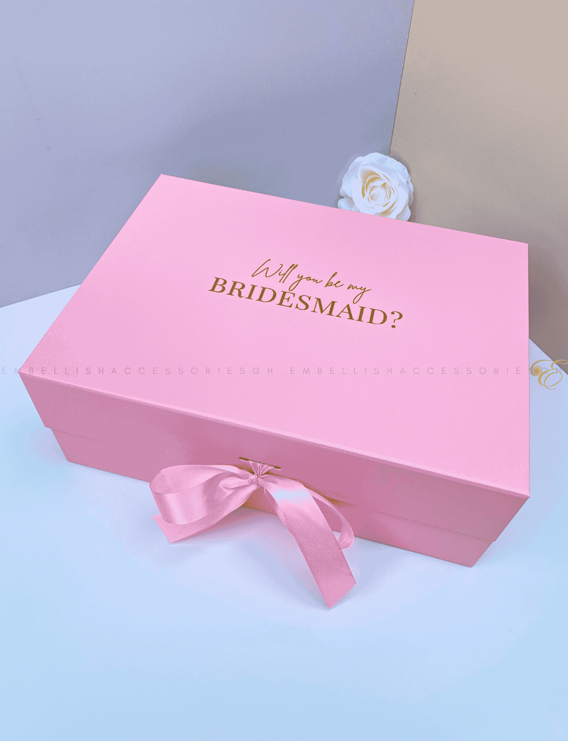 Pink bridesmaid proposal box for cute gifts