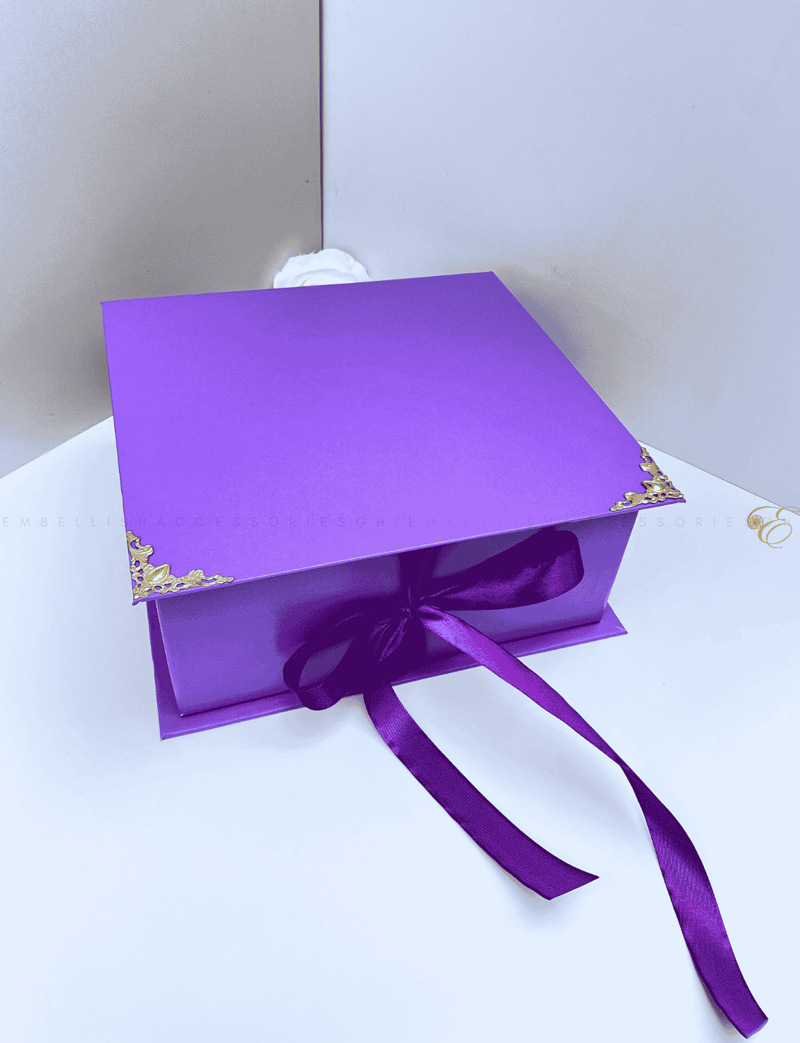 Purple flip box for skin care products and other small to medium sized gifts