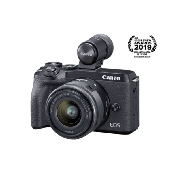 Canon EOS M6 Mark II w/ 15-45mm Lens and EVF-DC2 Viewfinder