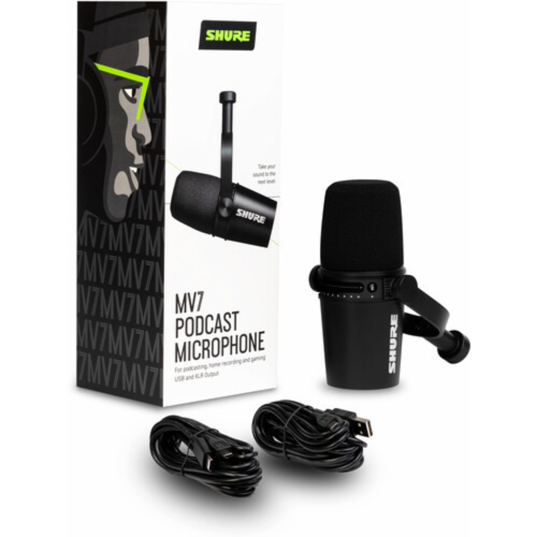 Shure MV7 Dynamic Unidirectional Dual XLR/USB Podcast Microphone