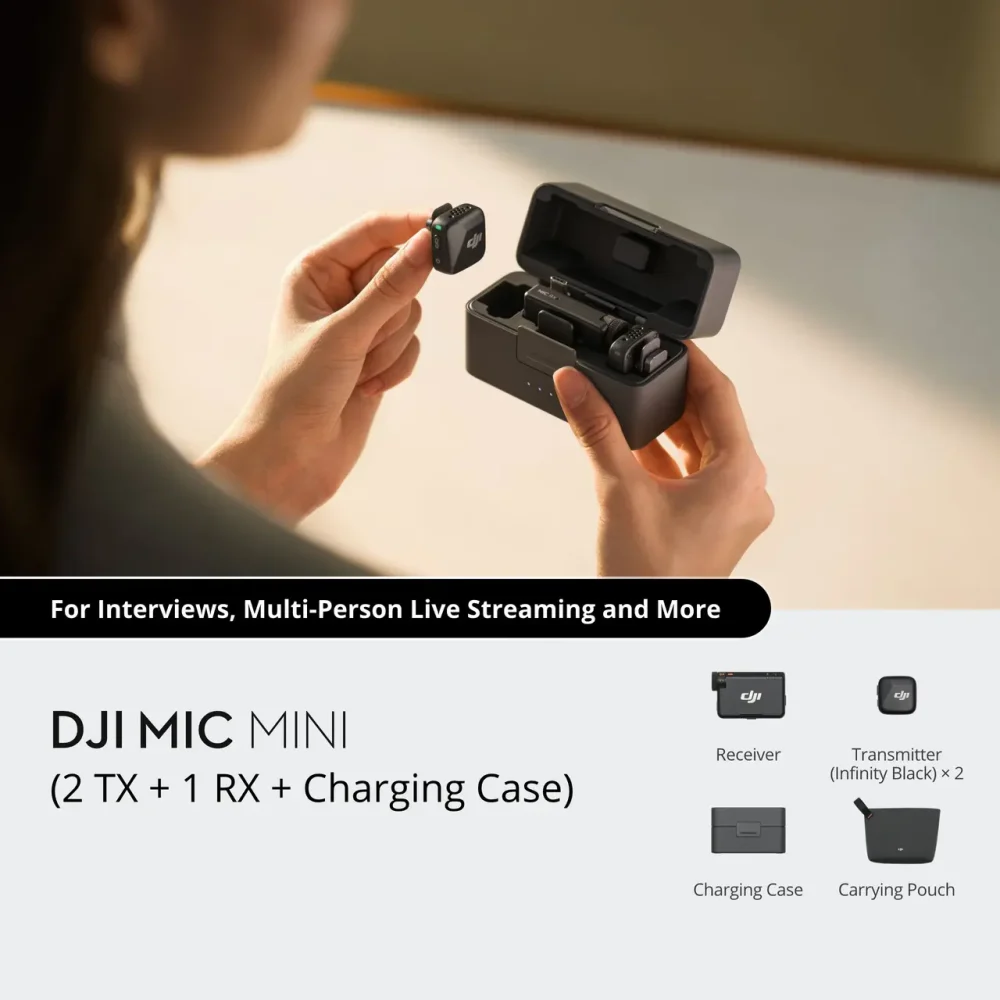 DJI Mic Mini 2-Person Compact Wireless Microphone System (2.4 GHz